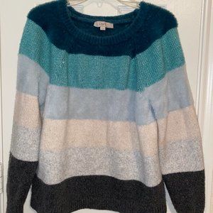 LOFT Striped multi blue Sweater Size S